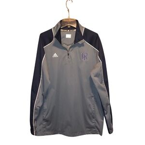 Adidas Gray and Navy URI Quarter-Zip Pullover Men’s M
